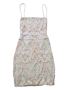 Windsor Gorgeous Shine Sequin Mini Dress, Open Back, Prom, Homco, Event,Size MED